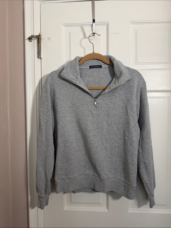 Brandy Melville Tops - Brandy Melville Light Gray Quarter-Zip Long Sleeve Pullover